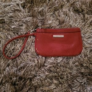 NWOT Calvin Klein Red Leather Wristlet